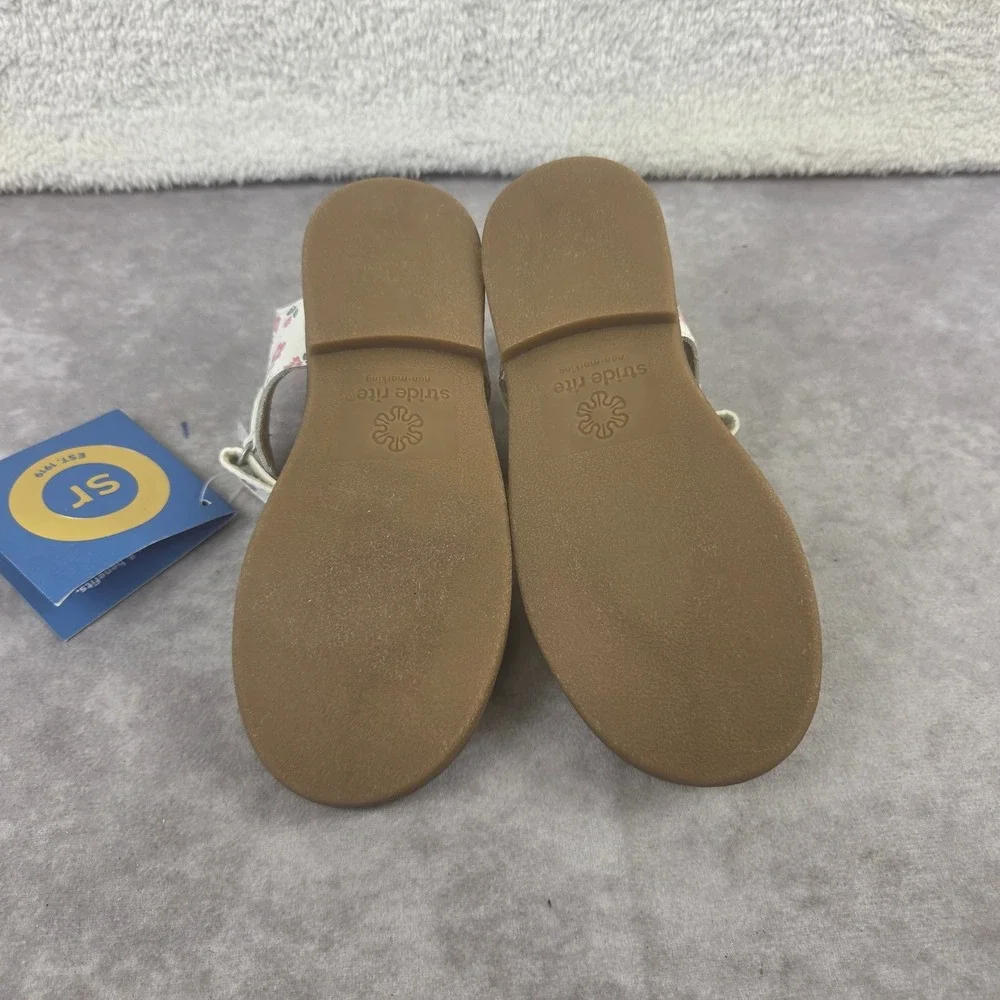 Stride Rite Alina White Pnk Floral Buckle Sandals Toddler Girls SZ 11M BG037001